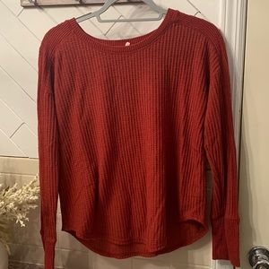 Mudd - Burnt orange, waffle long sleeve t-shirt, size S